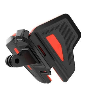 Black GoPro motorcycle helmet chin strap mount for universal sports cameras with stainless steel buckle