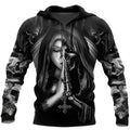 Halloween anime skull three-dimensional hooded sweatshirt with long sleeves showing graphic detail