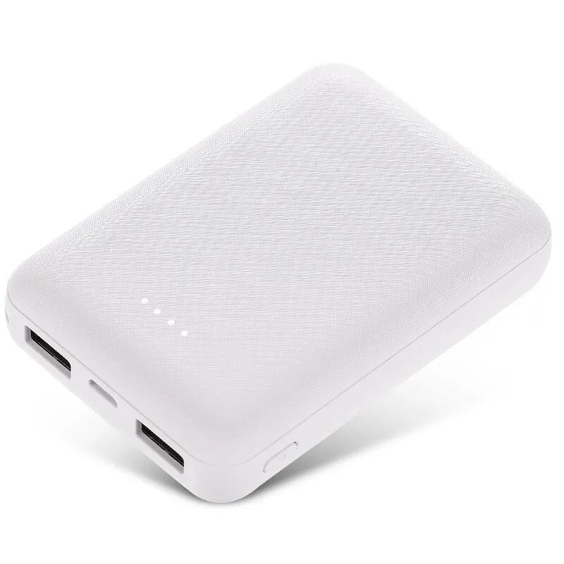 Black or white ultra-thin 10000mAh power bank with multi USB ports