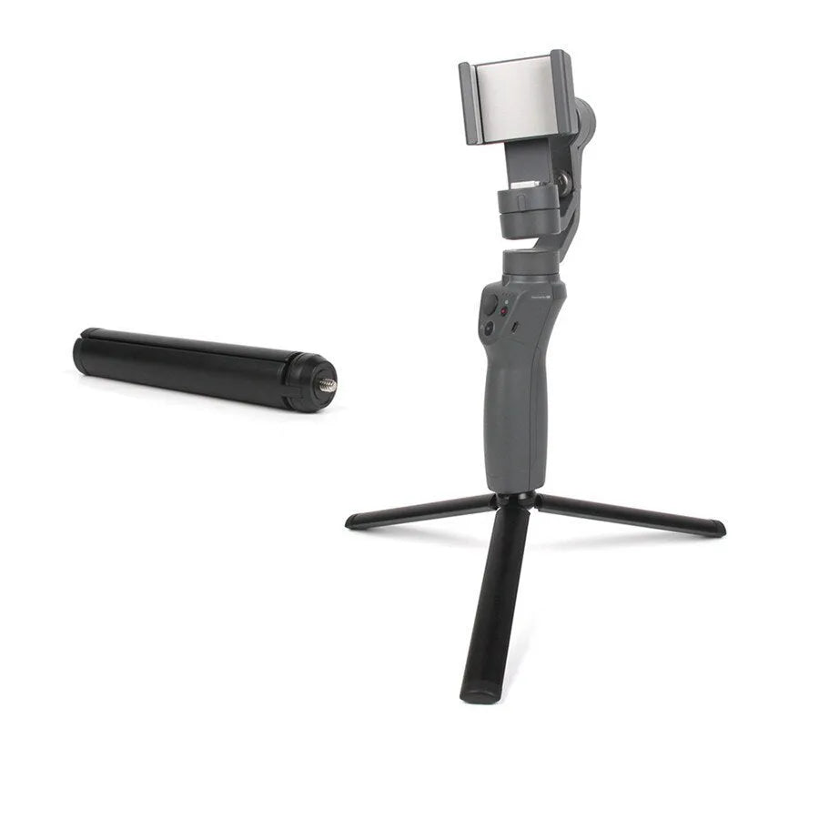 Black aluminium alloy mobile phone tripod compatible with Apple iPhones for photography