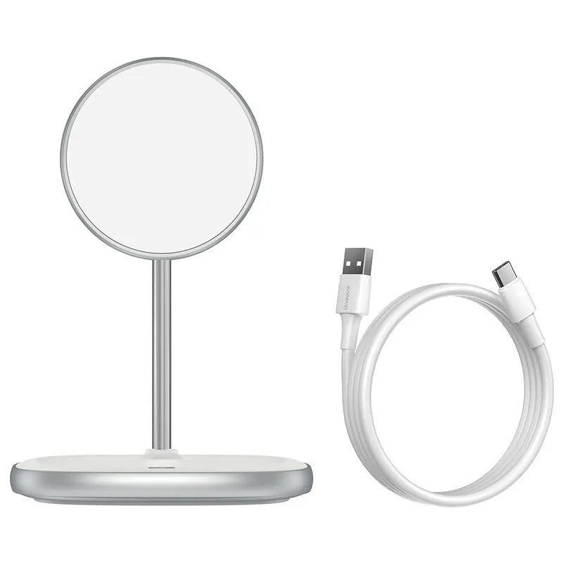 Apple magnetic wireless charging stand for iPhone 12 series in black colour with Type-C cable