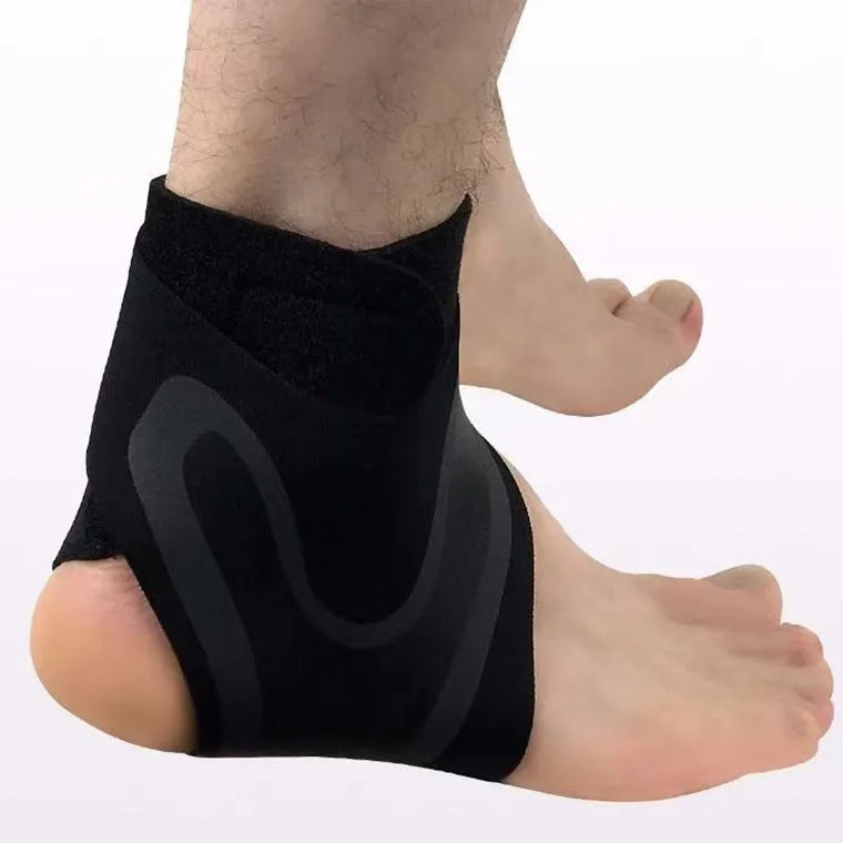 Ankle support brace for sports, shown in left-foot and right-foot specific versions for adult athletes.