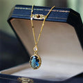 French retro geometric gold necklace with electroplated copper construction