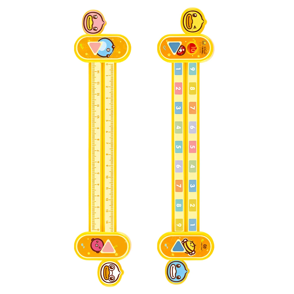 Yellow plastic cartoon digital decomposition ruler for children's maths learning