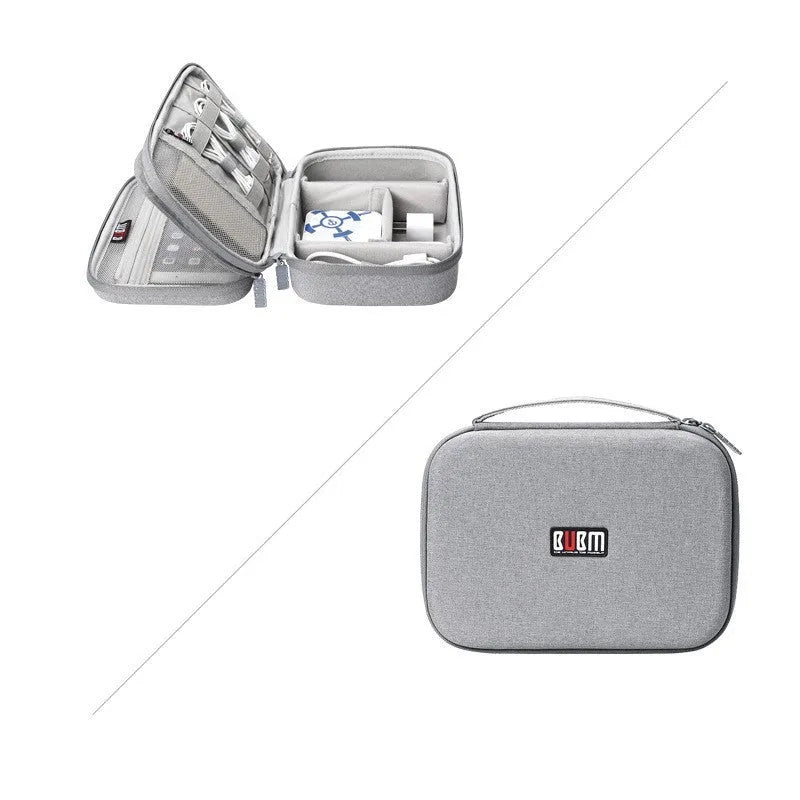 EVA digital storage bag for headphones in Black or Grey colour with hand bag shape