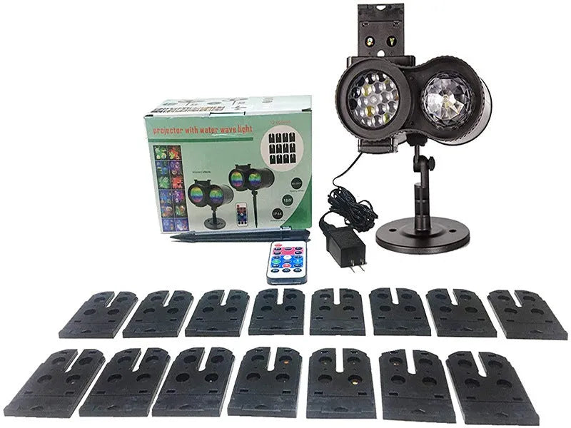 Outdoor waterproof double tube animated water pattern LED light with pattern cards