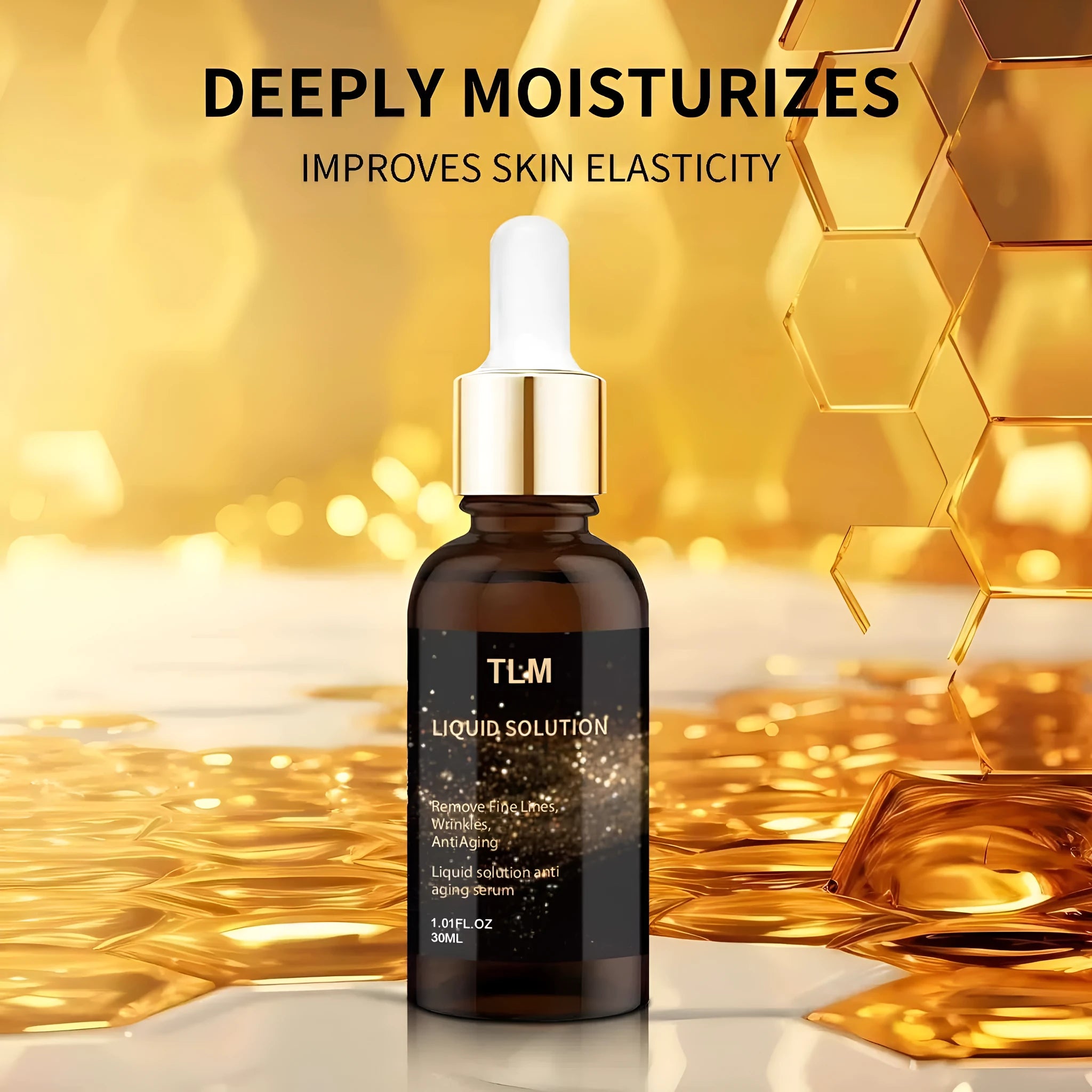 30ml bottle of facial moisturising and nourishing liquid care solution with hyaluronic acid.