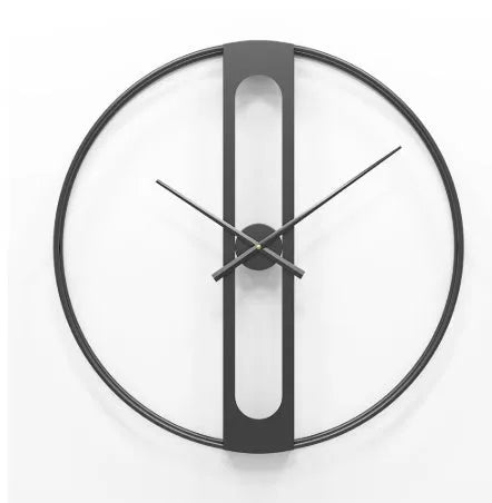 50cm round metal wall clock with silent movement in black or gold finish