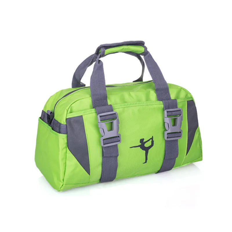 Nylon gym yoga sports holdall in chosen colour, shown in medium or large size option.