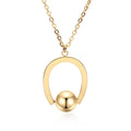 Stainless steel geometry pendant necklace with adjustable cross chain in gold or silver finish