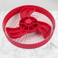 Pet slow feeder bowl with rotating game board and silicone lick pad in selected colour