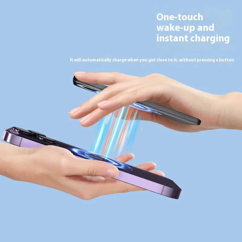 Ultra-thin magnetic power bank in four colours with alloy shell, 9mm thickness