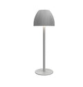 Modern dimmable night lamp with thin round base in black or white, featuring USB charging