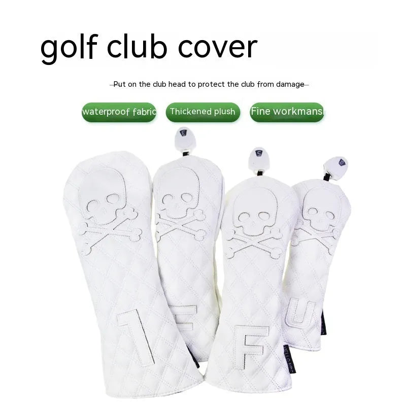 Black and white waterproof protective cover for golf club wooden pole