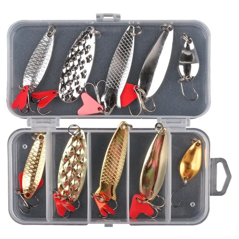 Metal pineapple-shaped fishing lure sequins in gold and silver colours for bait making