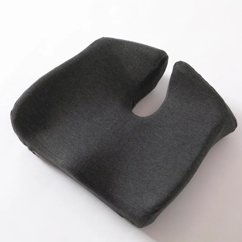 Memory foam office chair cushion with solid colour polyester cover measuring 36x40x11cm for waist support