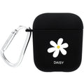 PC back cover for wireless headset in black and pink with smiley face and flower designs