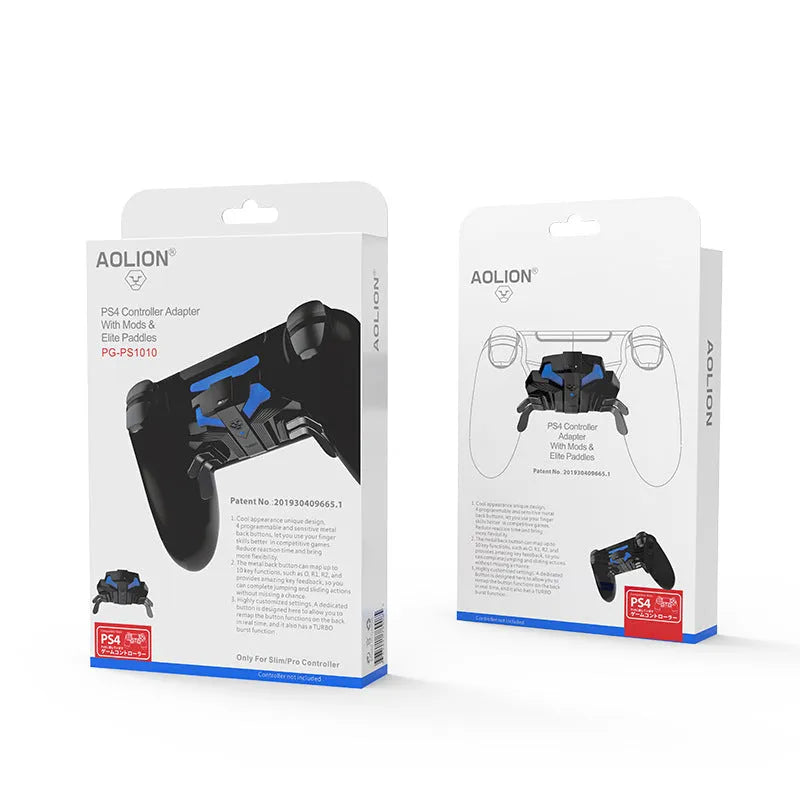 Official PS4 gamepad back button attachment with long black cable for PS4 Slim and Pro controllers