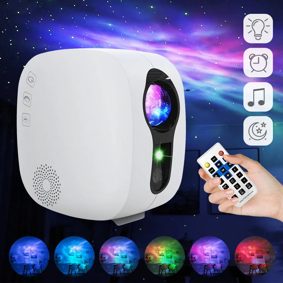 Laser starry sky projection lamp with Bluetooth music playing in modern simplicity design