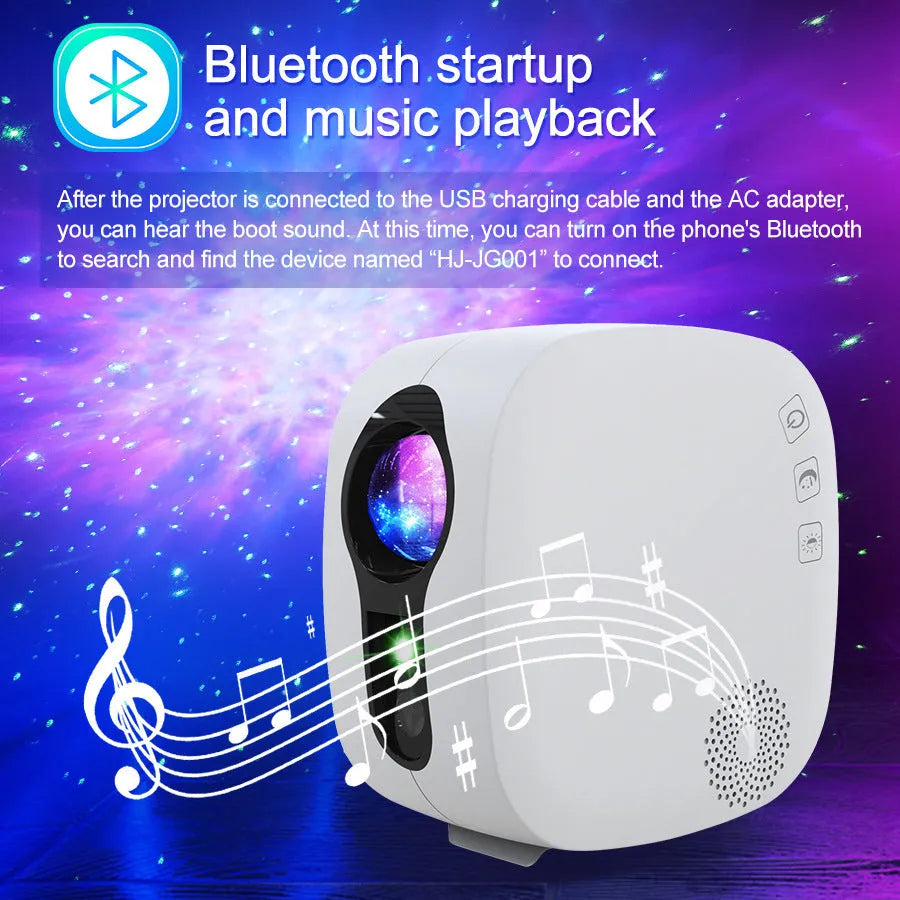 Laser starry sky projection lamp with Bluetooth music playing in modern simplicity design