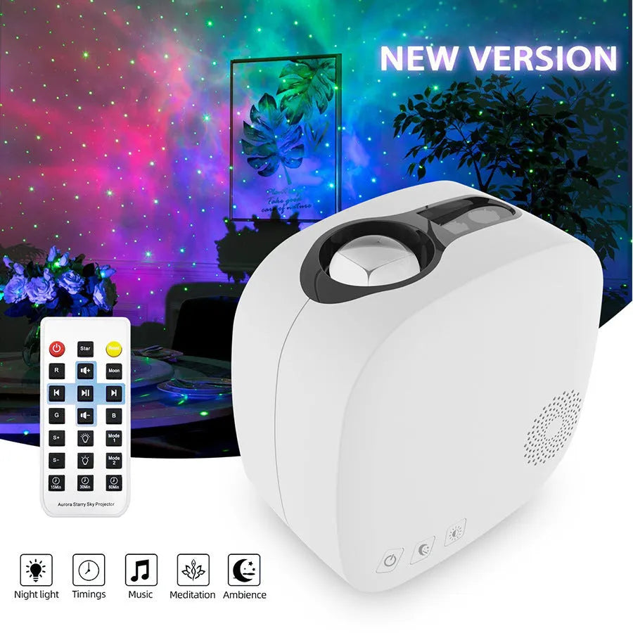Laser starry sky projection lamp with Bluetooth music playing in modern simplicity design