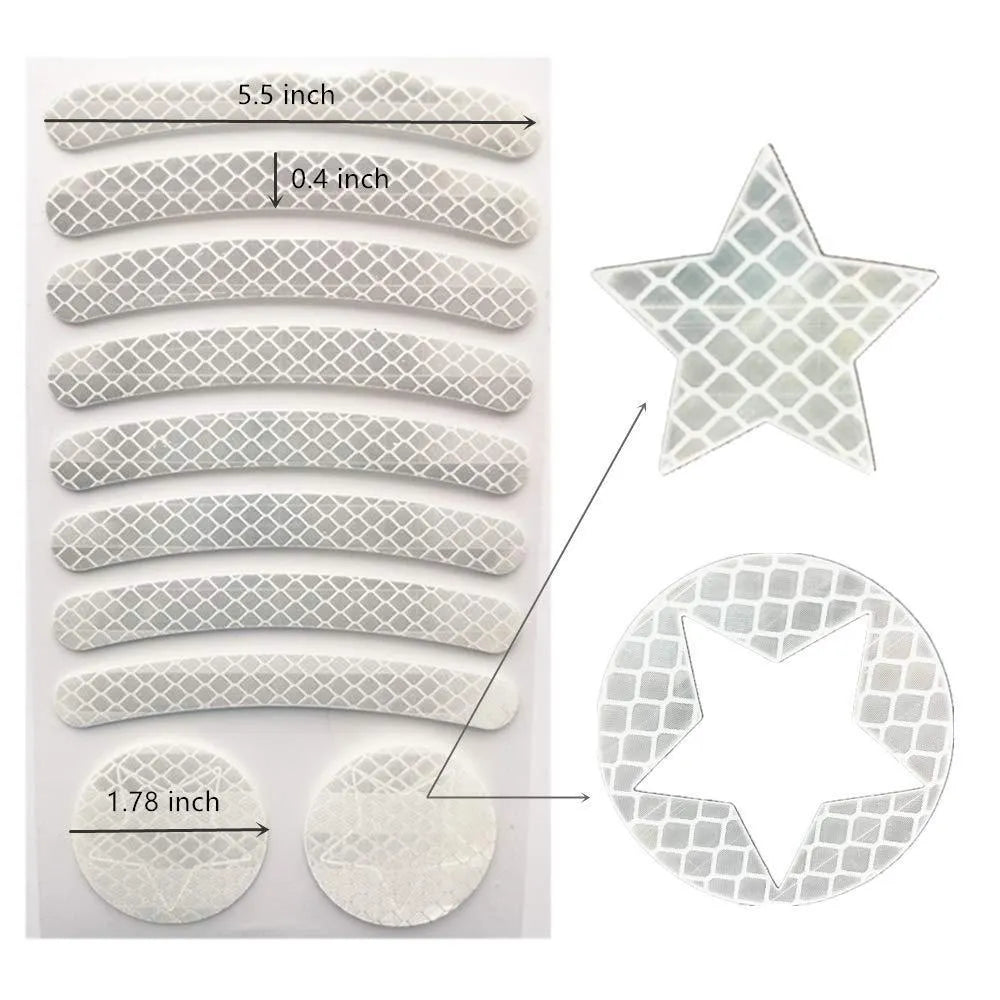 Bicycle reflective safety tape with geometric grid pattern in four colour options