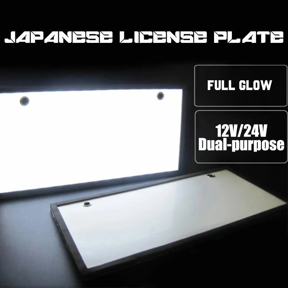 Two white LED truck licence plate light units, showing flat thin design with multiple LED beads.