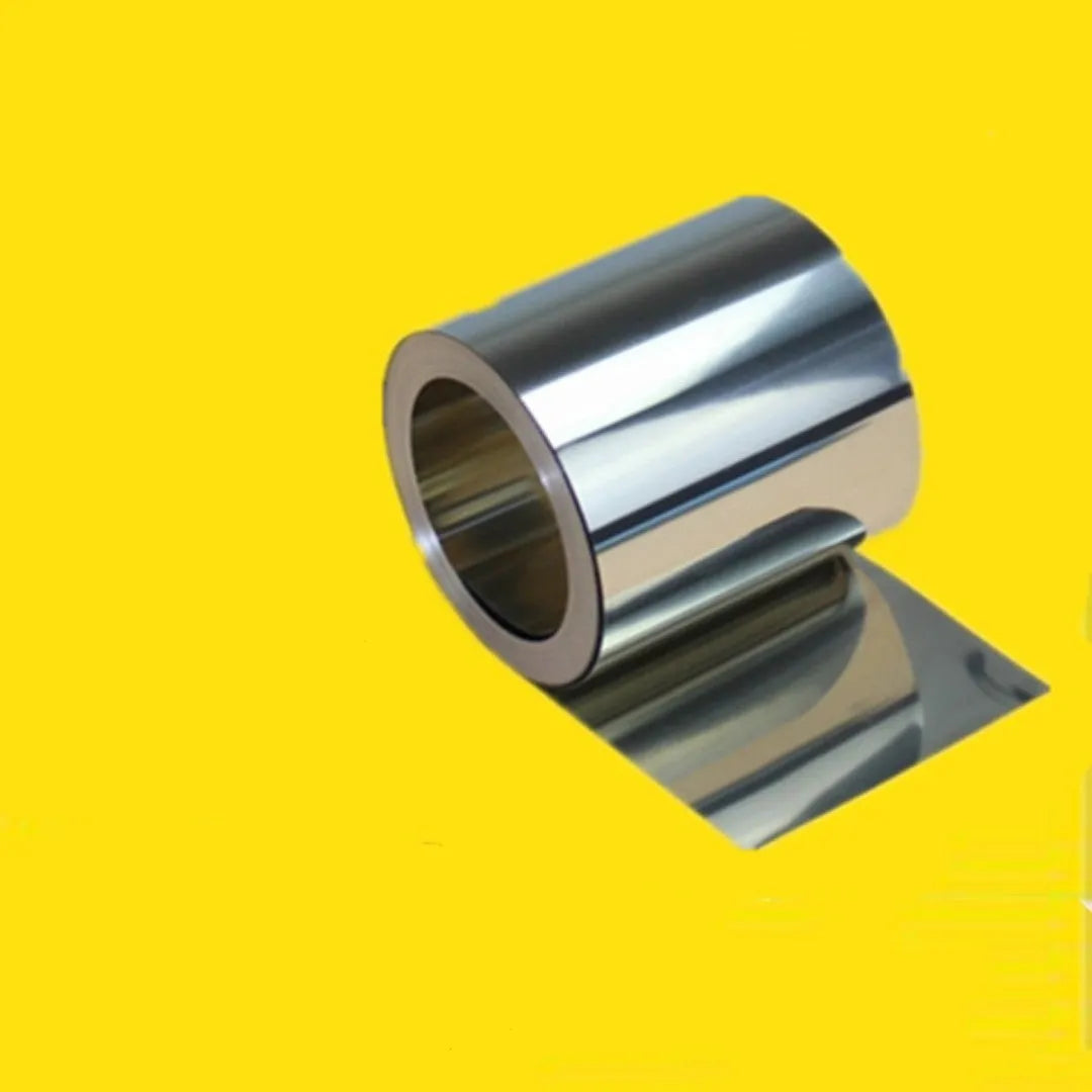 304 stainless steel metal strip on a ruler showing one metre length