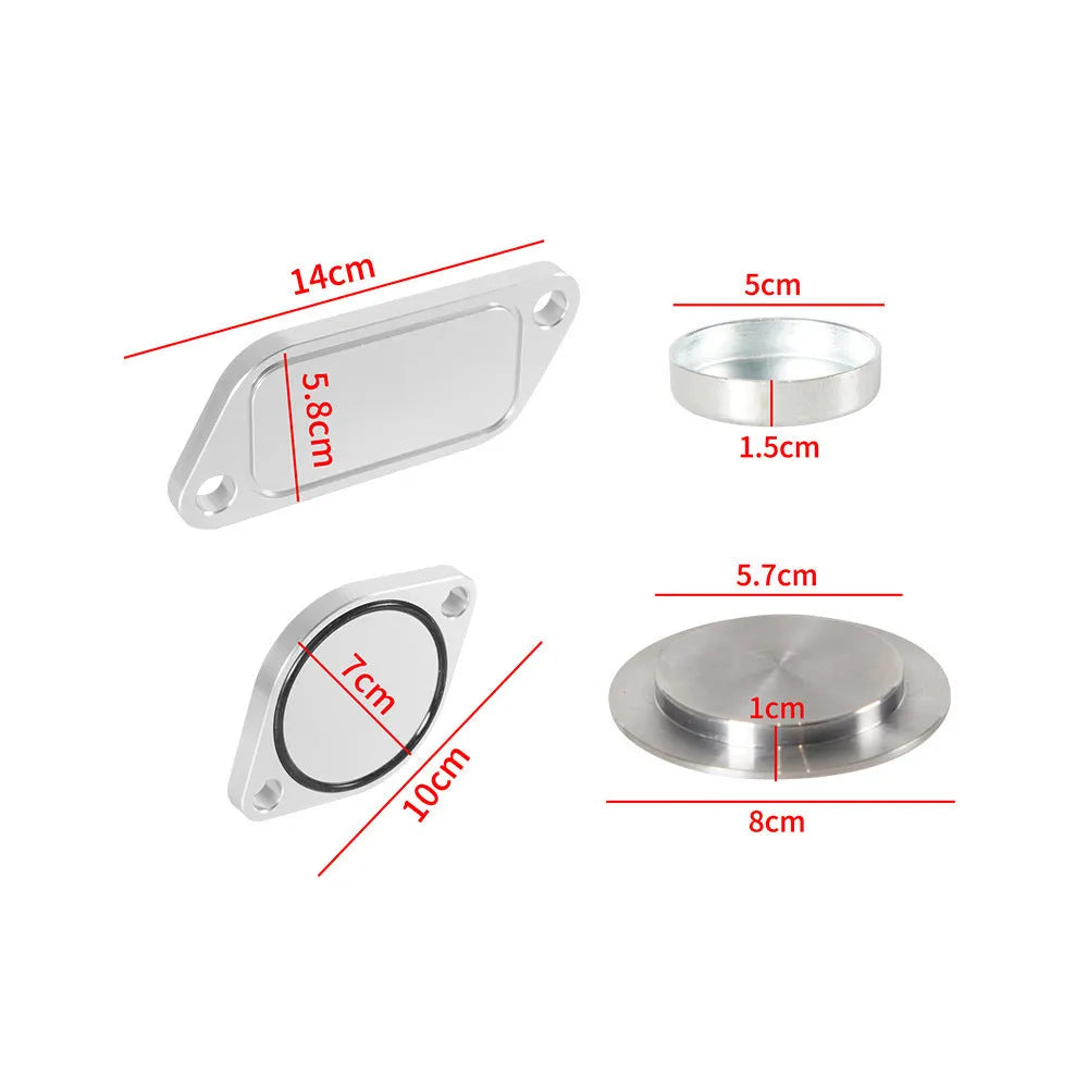 Silver aluminium alloy EGR valve cover plug for automotive exhaust gas recirculation systems