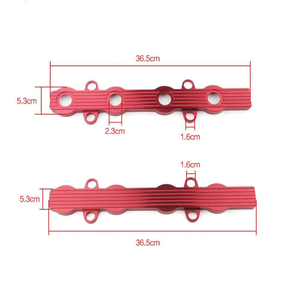 Aluminium alloy car engine hood scoop in blue, red, and silver colour options.