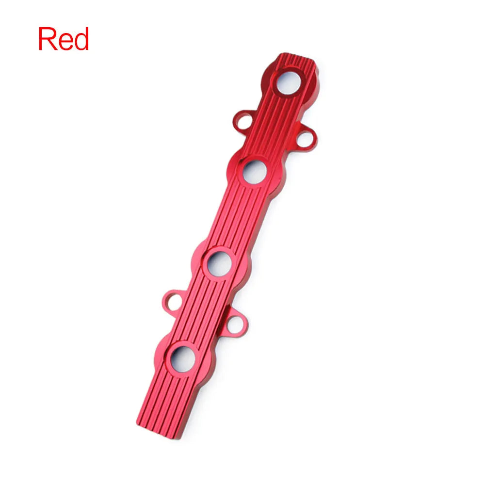 Aluminium alloy car engine hood scoop in blue, red, and silver colour options.