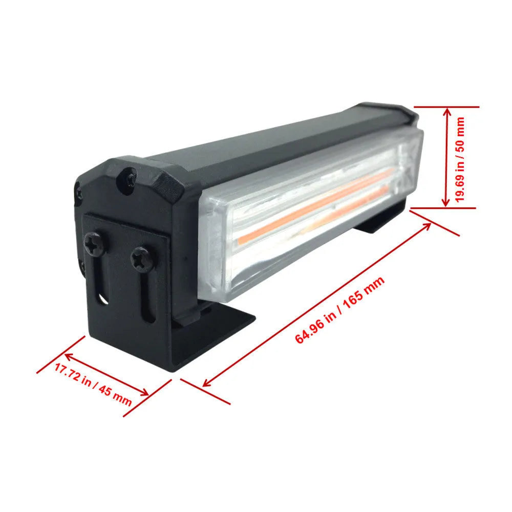 Yellow Drag Two Middle Net COB LED strobe light body, 160mm aluminum alloy housing for 12-24V vehicle warning systems