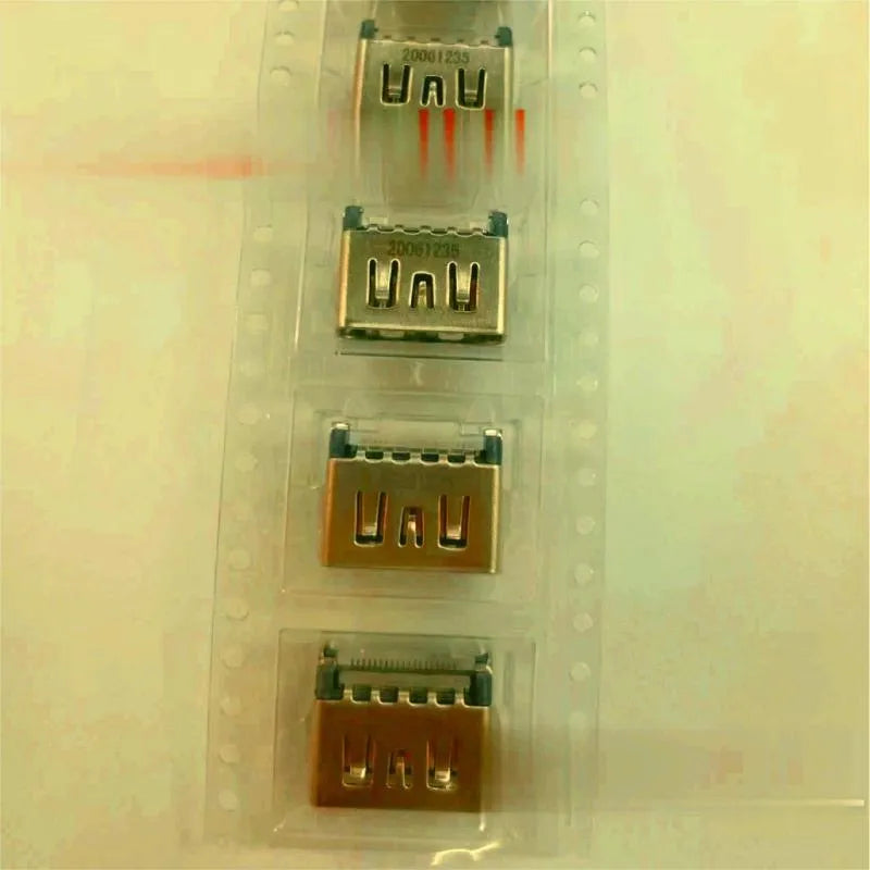 Silver HDMI interface host socket for gaming console connectivity
