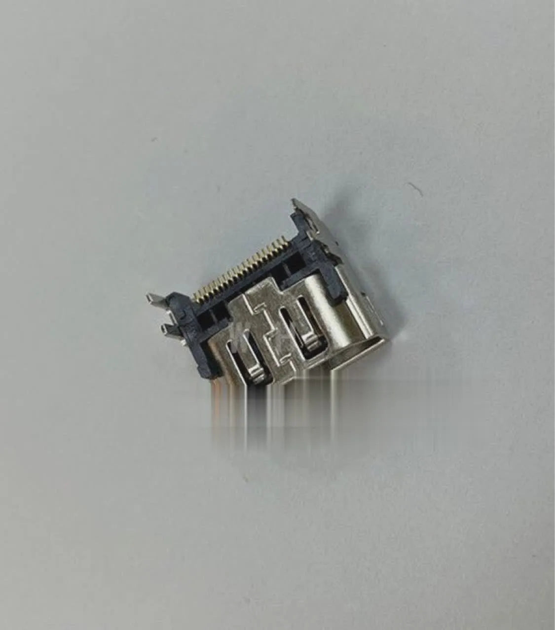 Silver HDMI interface host socket for gaming console connectivity