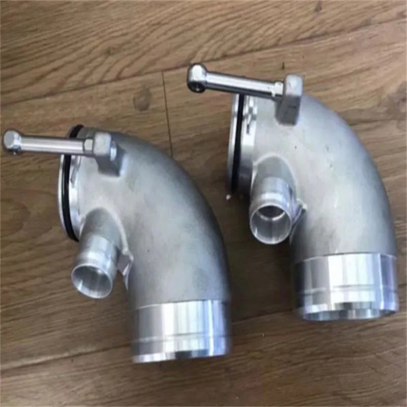 Aluminium alloy 90 degree turbo elbow pipe for automotive lateral engine applications