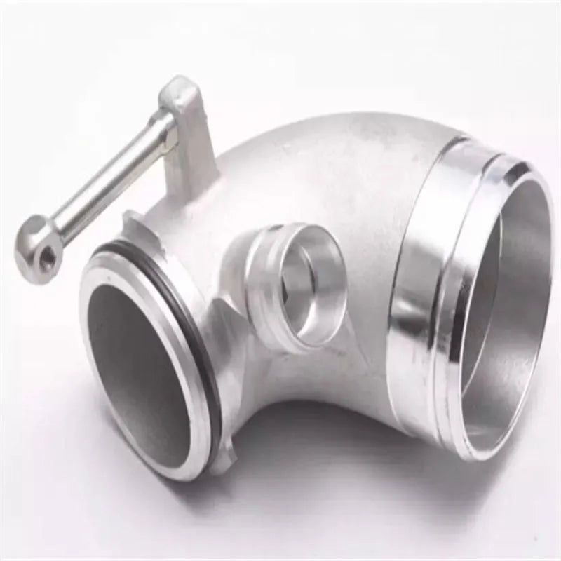 Aluminium alloy 90 degree turbo elbow pipe for automotive lateral engine applications