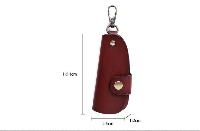 Genuine leather car key case with multifunctional door in four colour options