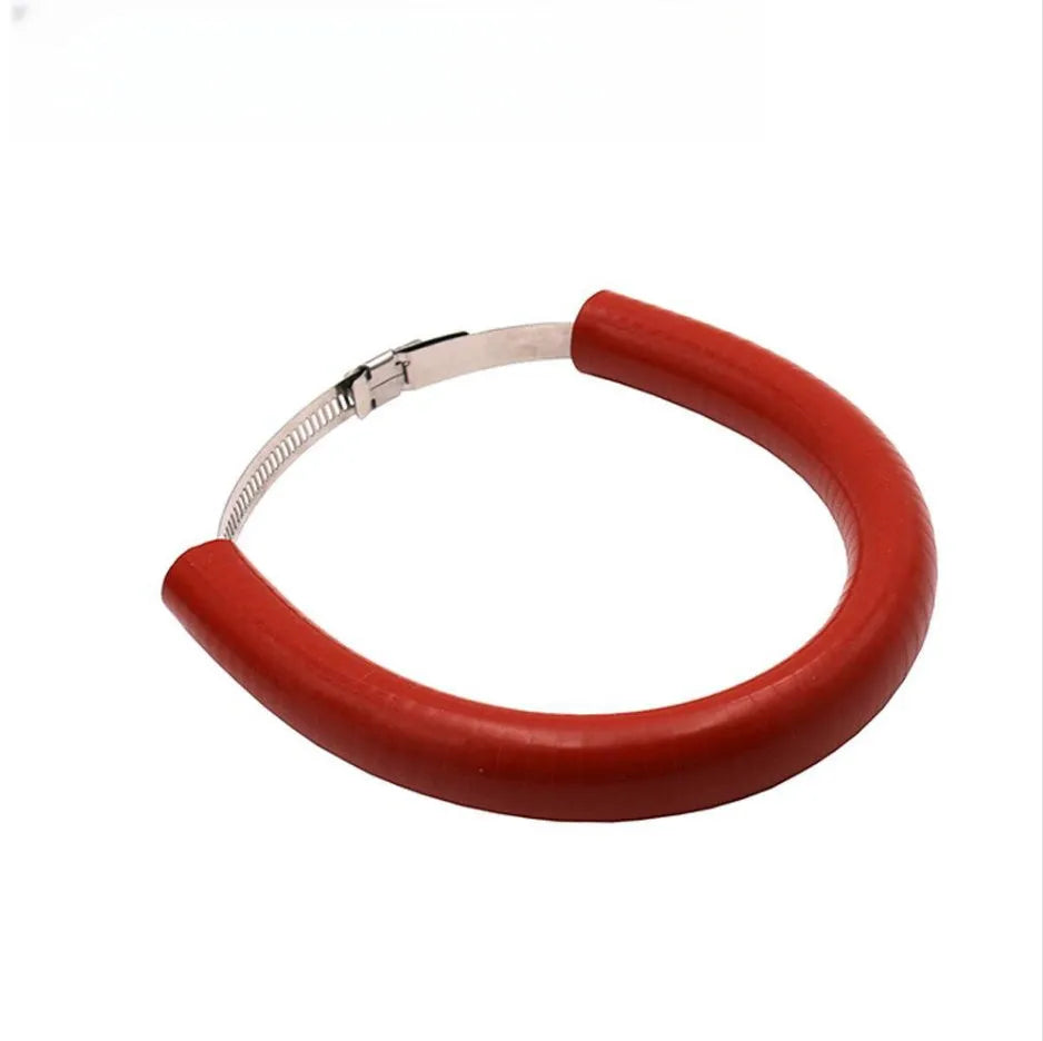 Universal motorcycle exhaust pipe anti-drop ring gasket in black, blue and orange aluminium alloy