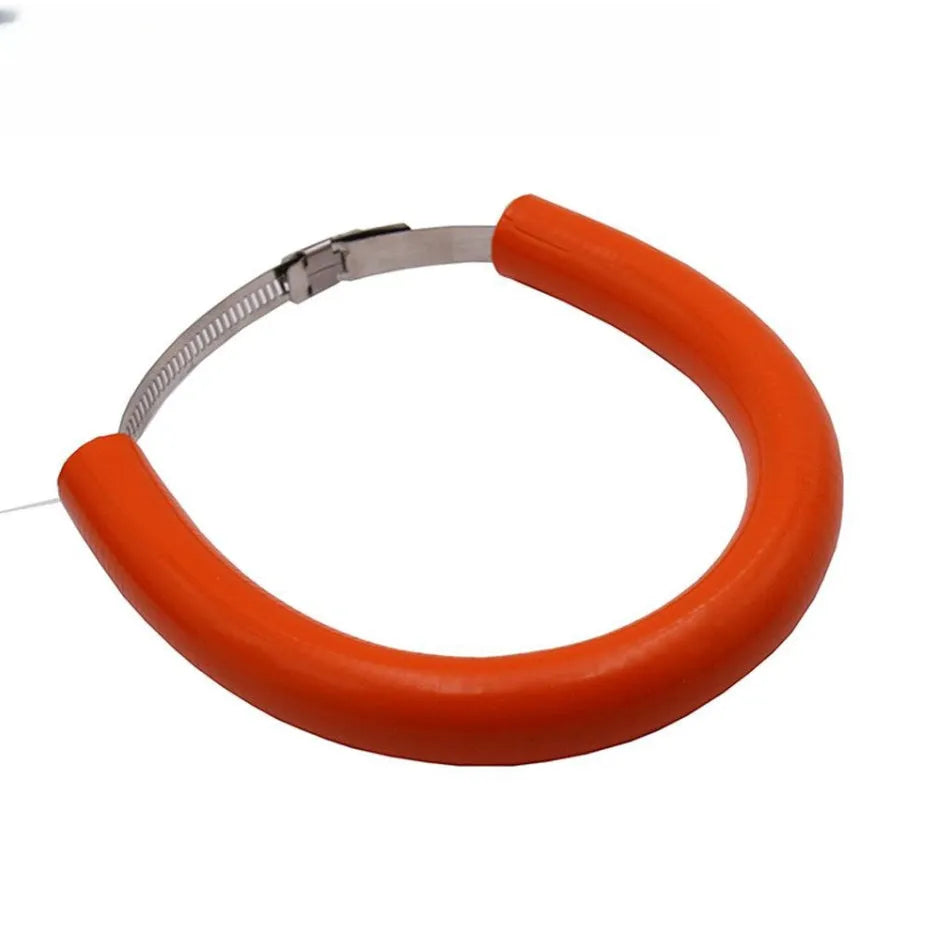 Universal motorcycle exhaust pipe anti-drop ring gasket in black, blue and orange aluminium alloy