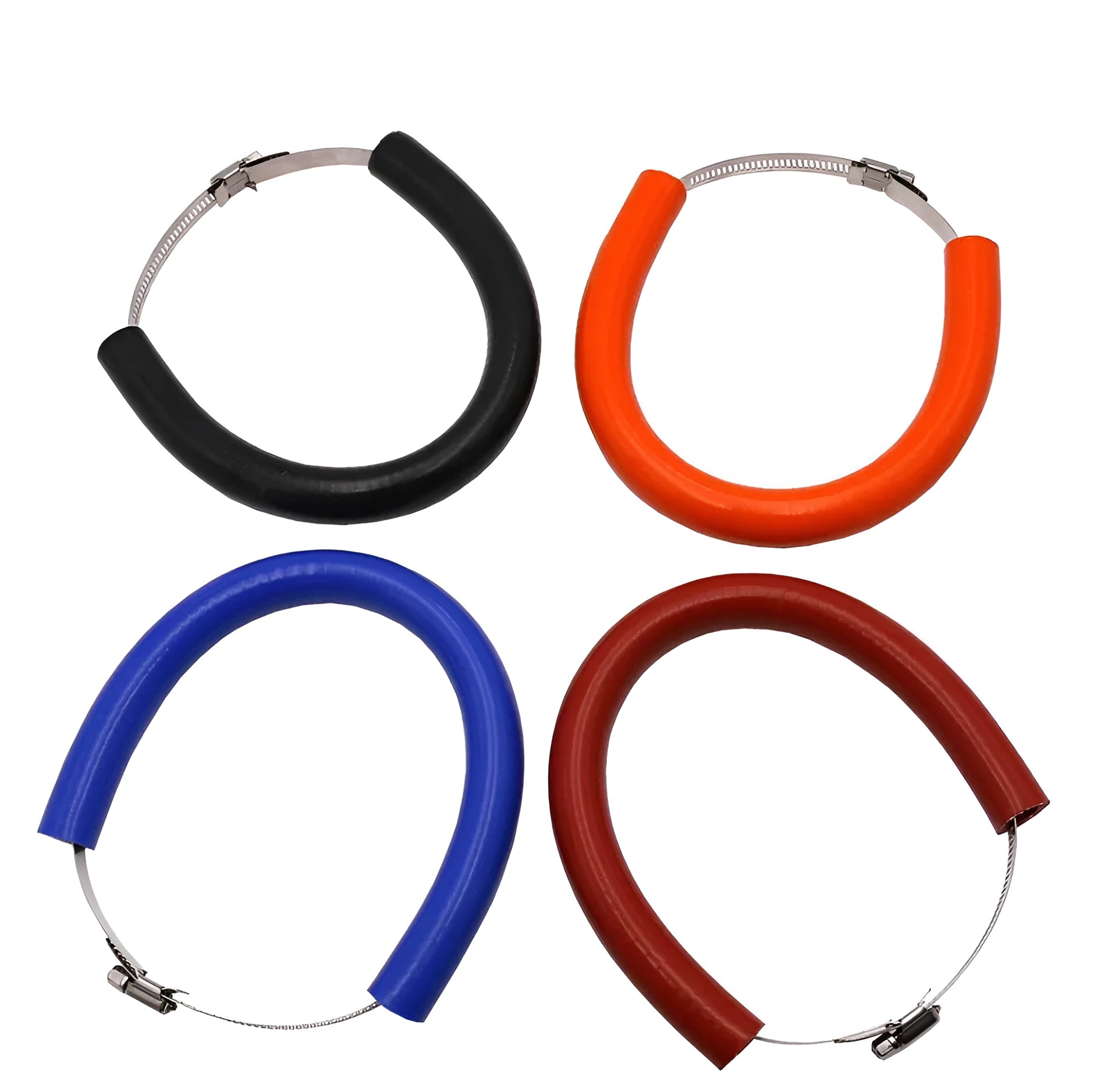 Universal motorcycle exhaust pipe anti-drop ring gasket in black, blue and orange aluminium alloy
