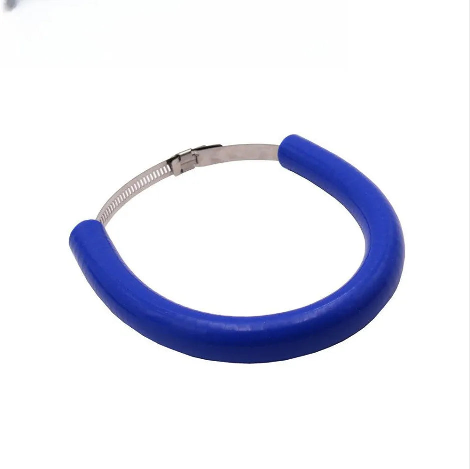 Universal motorcycle exhaust pipe anti-drop ring gasket in black, blue and orange aluminium alloy