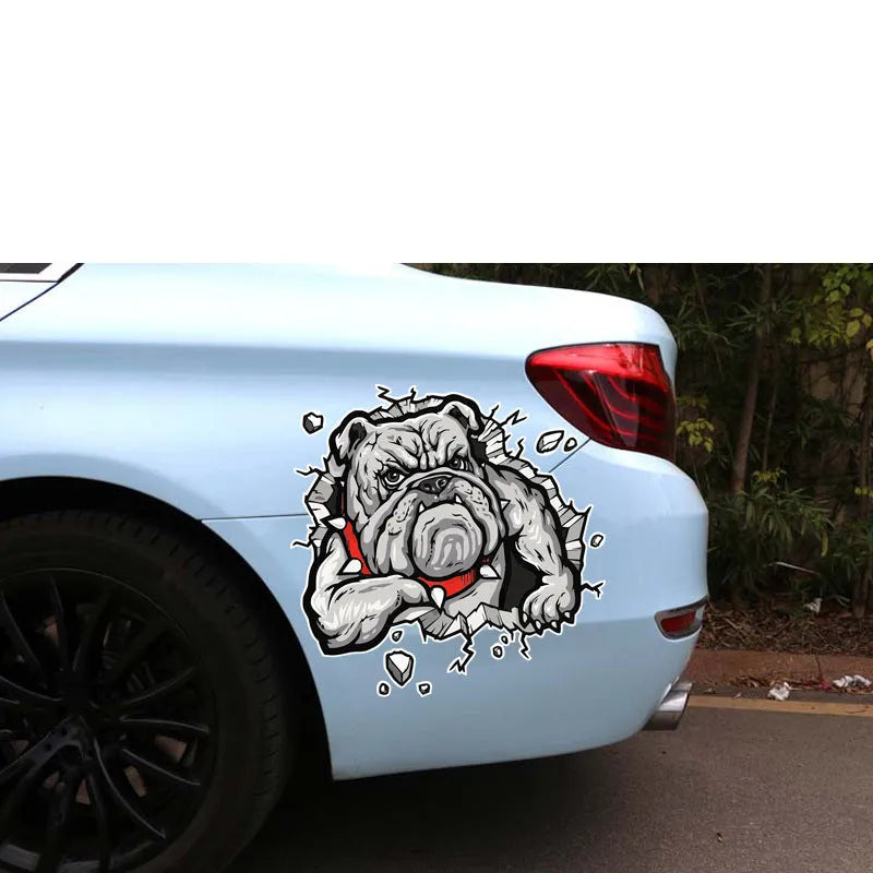 Grey dog pattern motorcycle decorative sticker measuring 17 by 17 centimetres