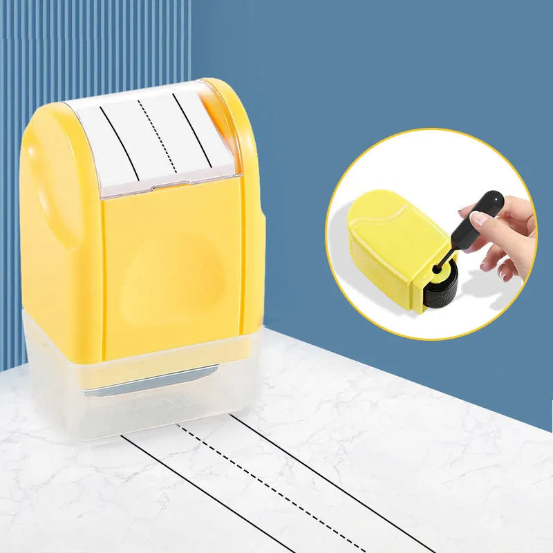Rectangular plastic roller seal for creating English lines in six colour options