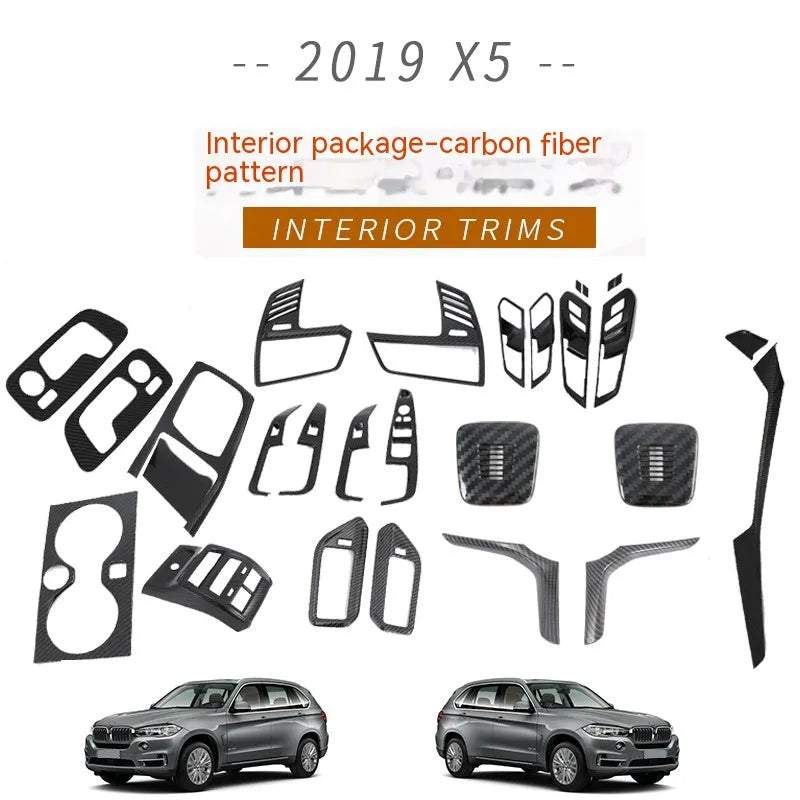 Black ABS plastic cupholder trim panel for 2019 BMW X5 centre console