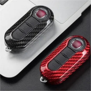 Carbon fibre and glass fibre car key cover replacement shell sets in three colour options