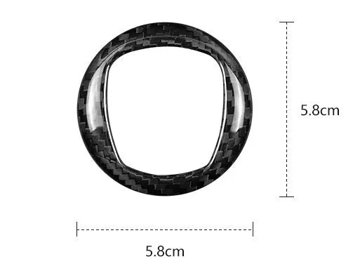 Carbon fibre steering wheel cover in black and red colour options showing textured carbon pattern