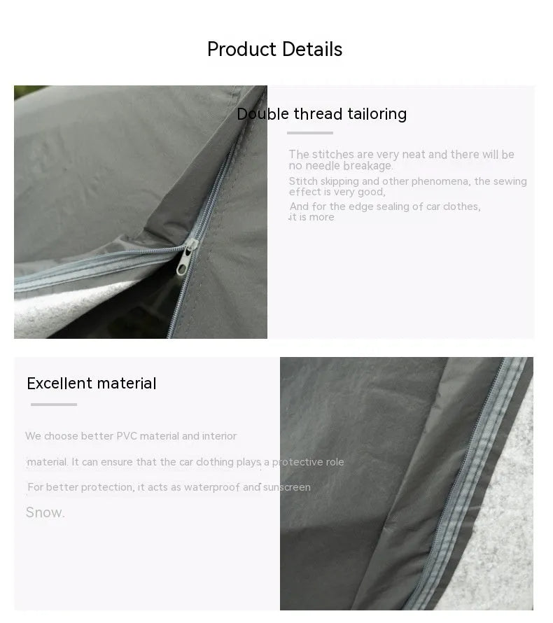 Grey PVC chemical fibre car cover for Volkswagen vehicles with rainproof and sun protection