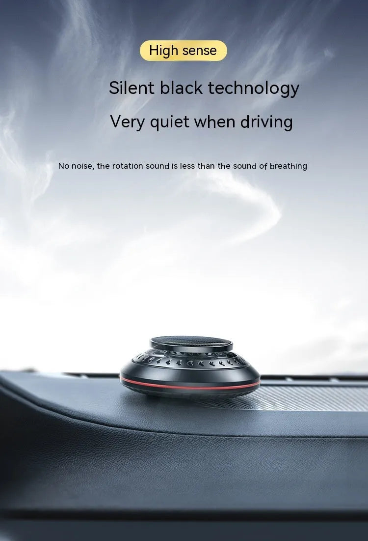 Solar car air freshener with aluminium alloy body and built-in fan for odour removal