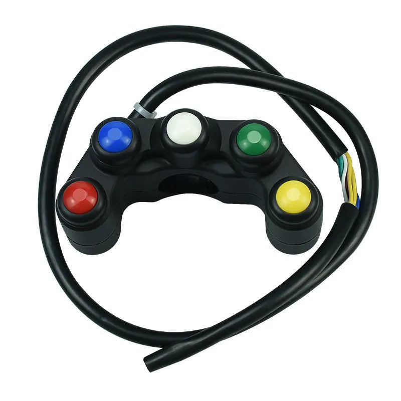 Plastic five-colour five-position motorcycle accessory switch panel with 52cm cable