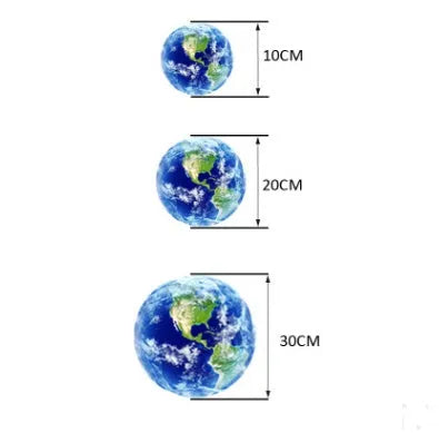 Glow in the dark Earth planet wall sticker showing luminous effect in darkness with PVC removable construction